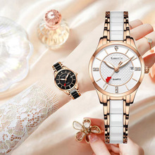 跨境品牌手表抖音热卖厂家批发陶瓷防水简约时尚女表一件代发