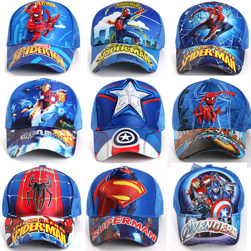 Foreign trade children's hats European and American three-dimensional cartoon Spider-Man boys' hats spring duck-tongued baseball caps wholesale