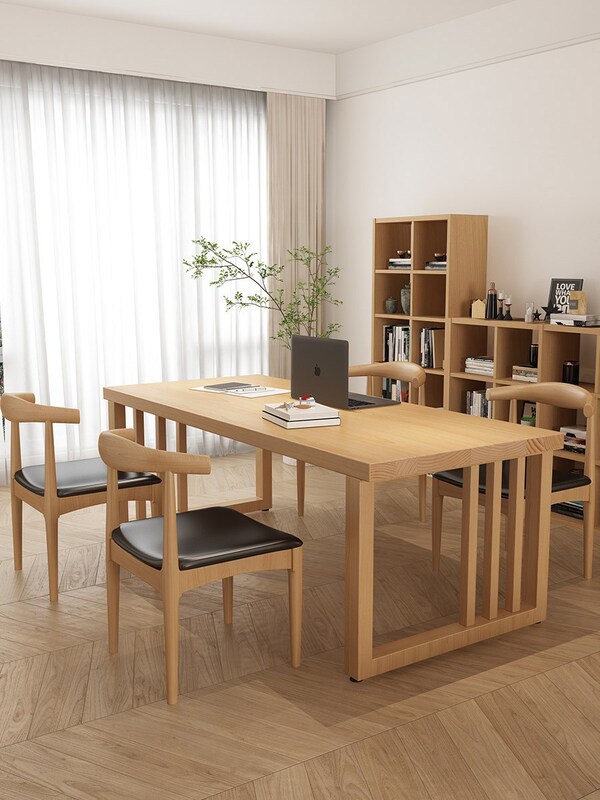 Living Room Solid Wood Large Desk Leisure Area Computer Desk Library Long Desk Study Home Writing Desk Office Desk