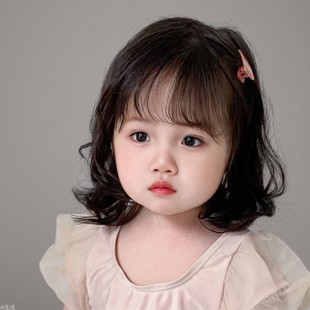 Shake Tone with Goods Children's Fake Hair Women's Short Hair Micro Roll Daily Air Liu Hai Meng Baby Curly Hair Full Head Cover Wholesale