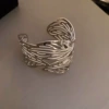 72#Open Bracelet-Silver Leaf