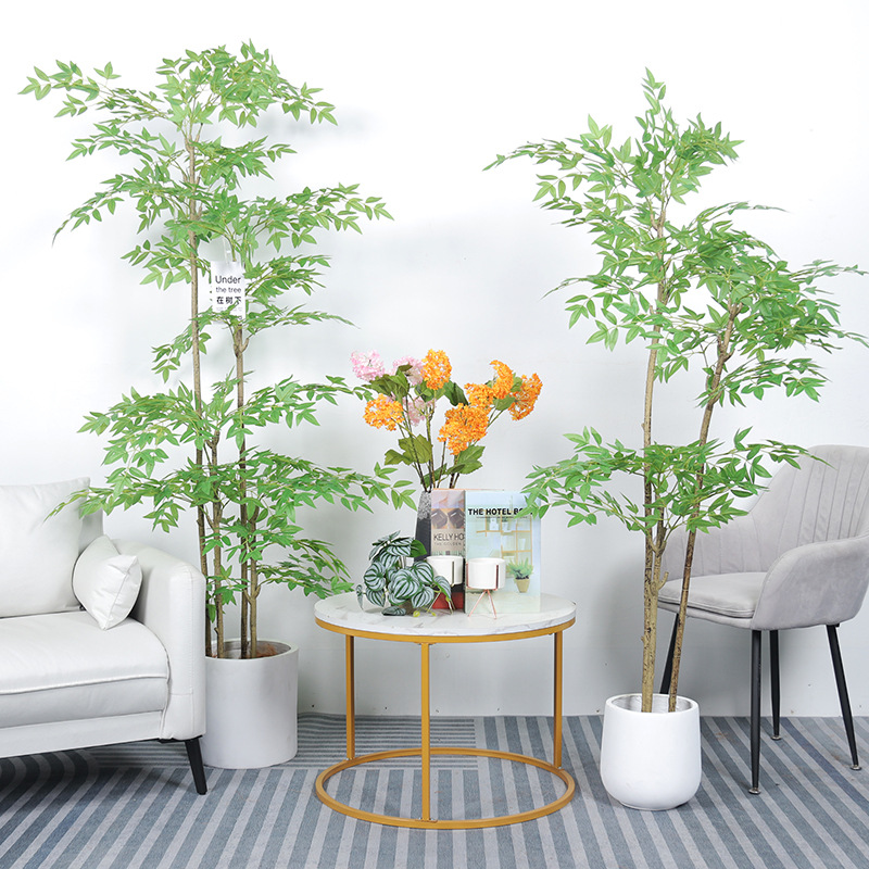 Planta artificial nórdica grande para sala de estar, árbol de simulación decorativo tipo banano viajero en maceta