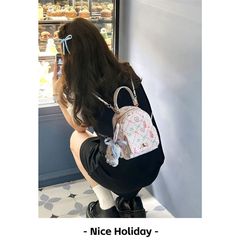 夏天超火印花精致双肩包包女2025新款高级感小众背包女通勤小背包
