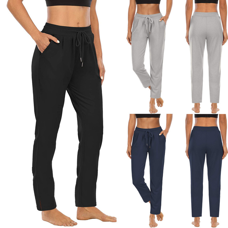 2025 European and American Amazon Cross-Border Women's Pure Color Flap Pocket Pants High Waist Sports Fitness Yoga Casual Pants 2025 European and American Amazon Cross-Border Women's Pure Color Flap Pocket Pants High Waist Sports Fitness Yoga Casual Pants