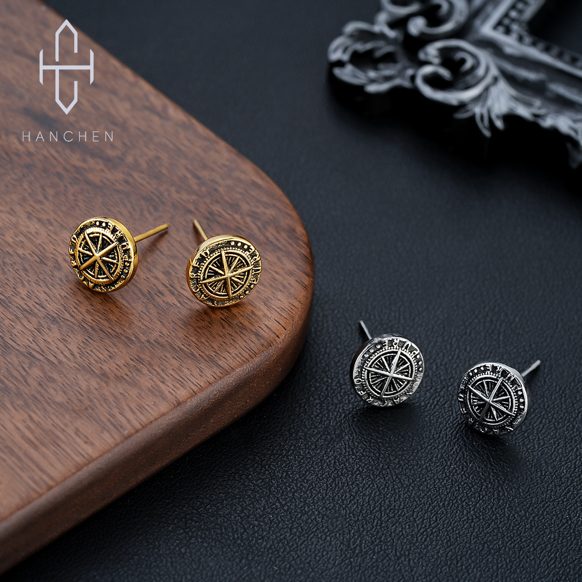 Cool Stud Earrings For Men Stainless Steel Minimalist Punk Style_voghion.com
