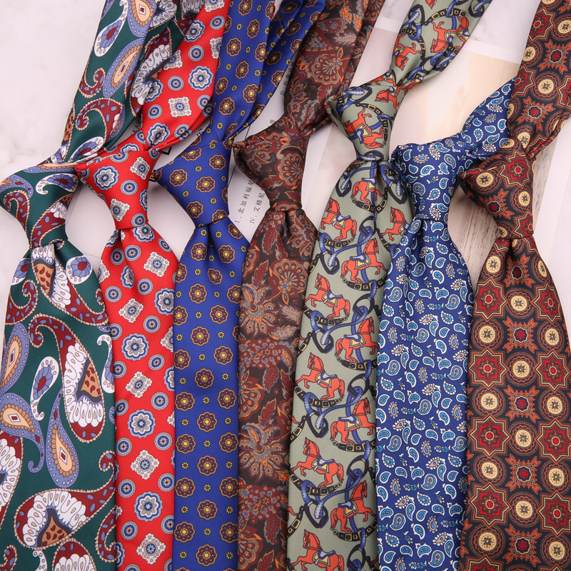 Tie Men's Casual Korean Printed Women's 9cm Retro Hong Kong Style Artistic British Academy Style Dress Wide Yuppie Style Tie Men's Casual Korean Printed Women's 9cm Retro Hong Kong Style Artistic British Academy Style Dress Wide Yuppie Style