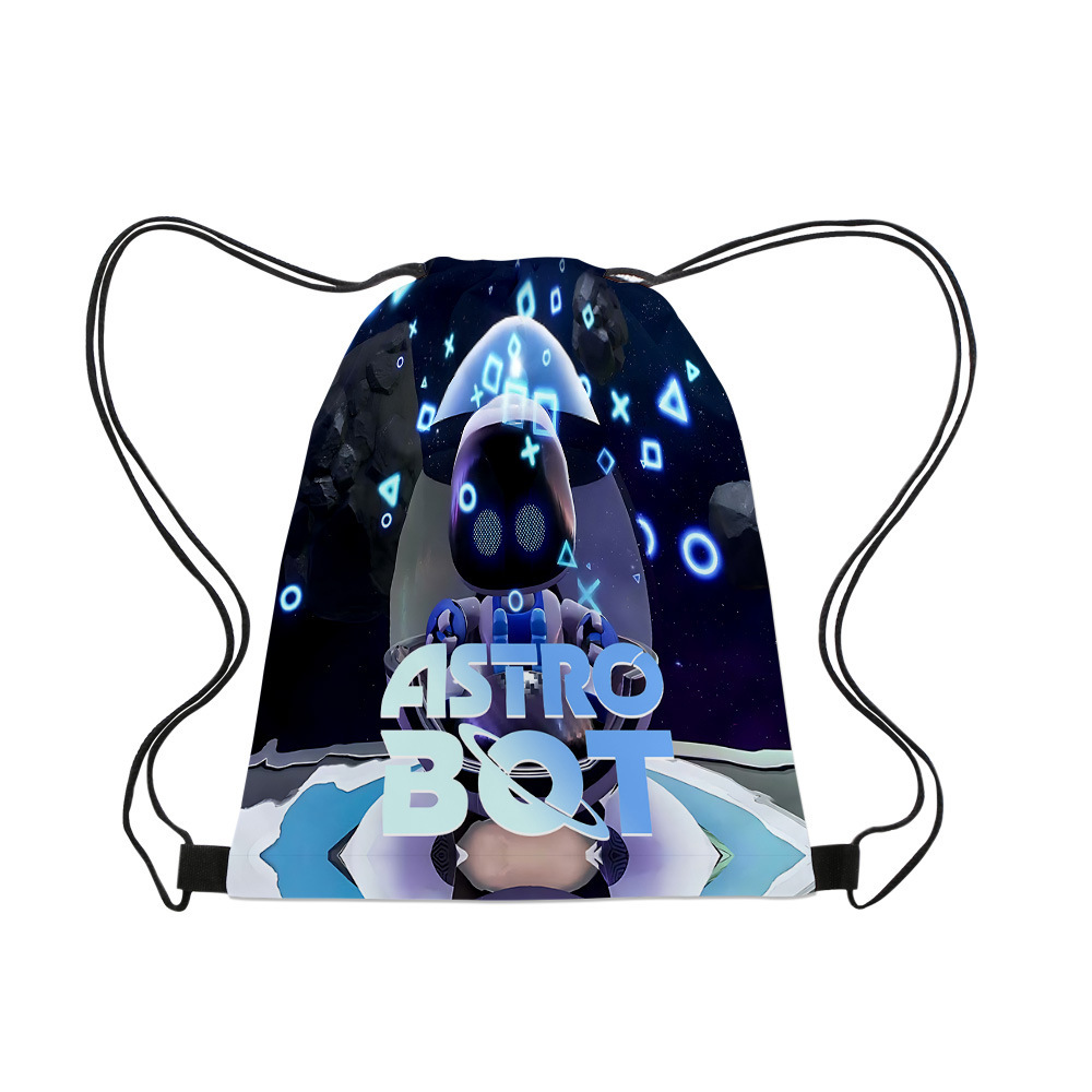 3D 새로운 우주 로봇 아스트로 봇 번들 포켓 휴대용 대용량 DRAWSTRING 학교 가방 발수제