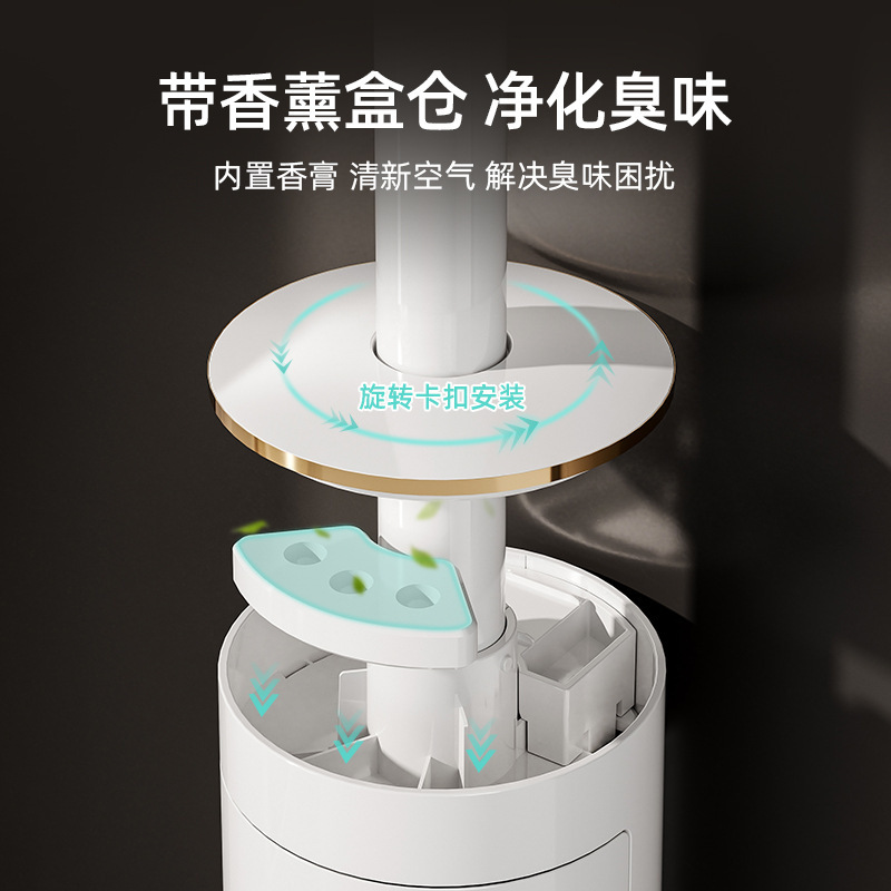 使い捨てトイレブラシ 家庭用 死角なし 2025年新型 壁掛け式トイレ掃除ツール 交換ヘッド付きクリーニングブラシ|undefined