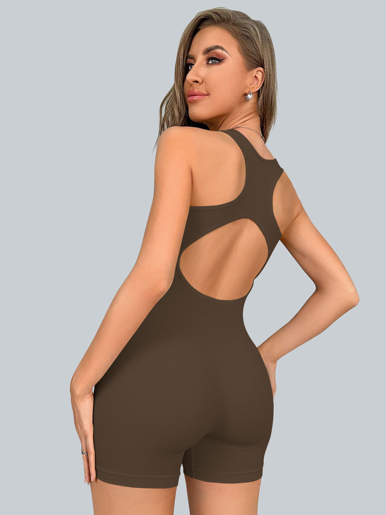 Mono corto con cremallera estilo europeo y americano, para danza, fitness, deportes, body ajustado, sexy, para yoga, con almohadillas en el pecho.