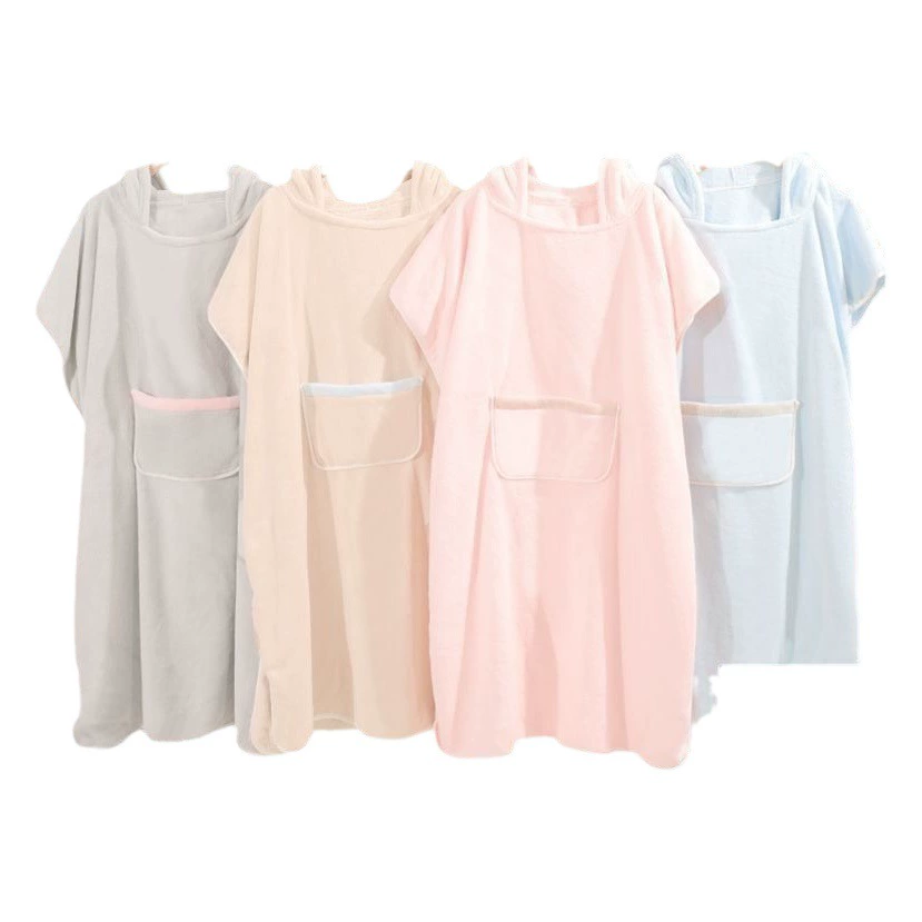 Большое банное полотенце с накидкой и капюшоном для взрослых и детей, быстросохнущее детское банное полотенце из кораллового флиса, быстросохнущий впитывающий халат-накидка.