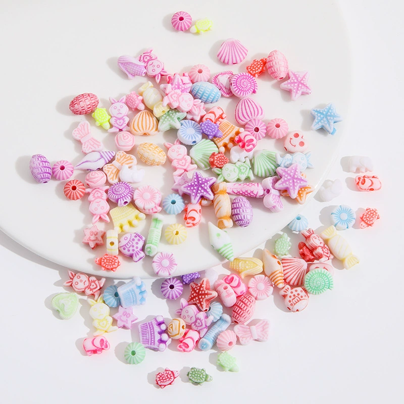 Plastic geometric marine beads, accessories, DIY