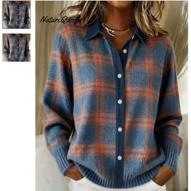 跨境亚马逊独立站创意帆船元素图案长袖女装翻领衬衫