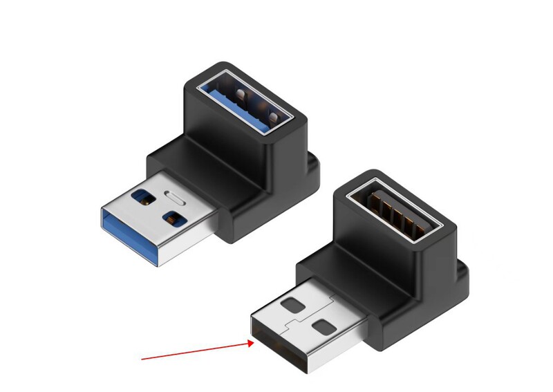 USB公対母アダプタ中曲げUSB3.0アダプタUSB3.0母対公延長上下曲げ変換ヘッド|undefined