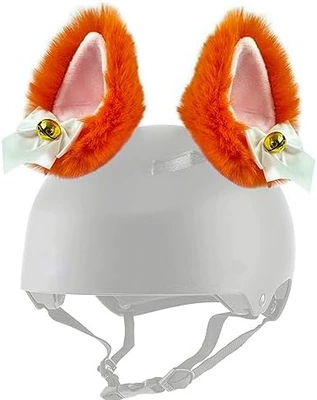 Motorcycle Helmet Decoration, Motosiklet dəbilqələri - orange-cat-ears-with-lights