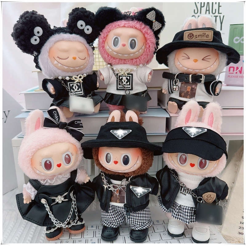 17cm Plush Doll Clothes First and Second Generation Sitting Party Pendant Leather Jacket Coat Leather Skirt Dress-Up Clothes 17cm Plush Doll Clothes First and Second Generation Sitting Party Pendant Leather Jacket Coat Leather Skirt Dress-Up Clothes