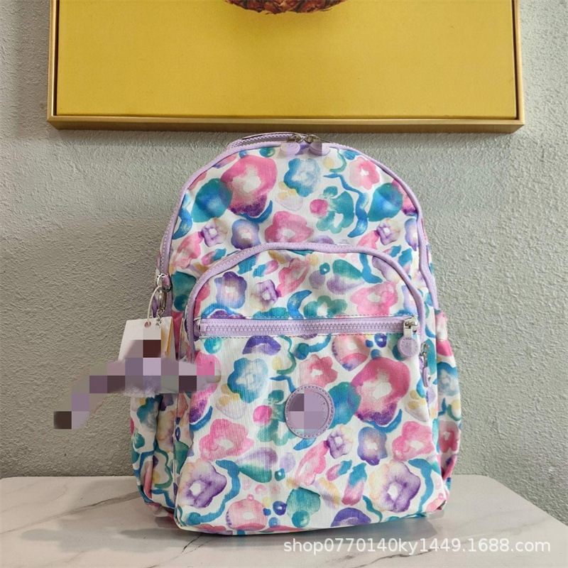 kip猴子包简约尼龙侧袋中号休闲双肩包多隔层旅行电脑包K15210