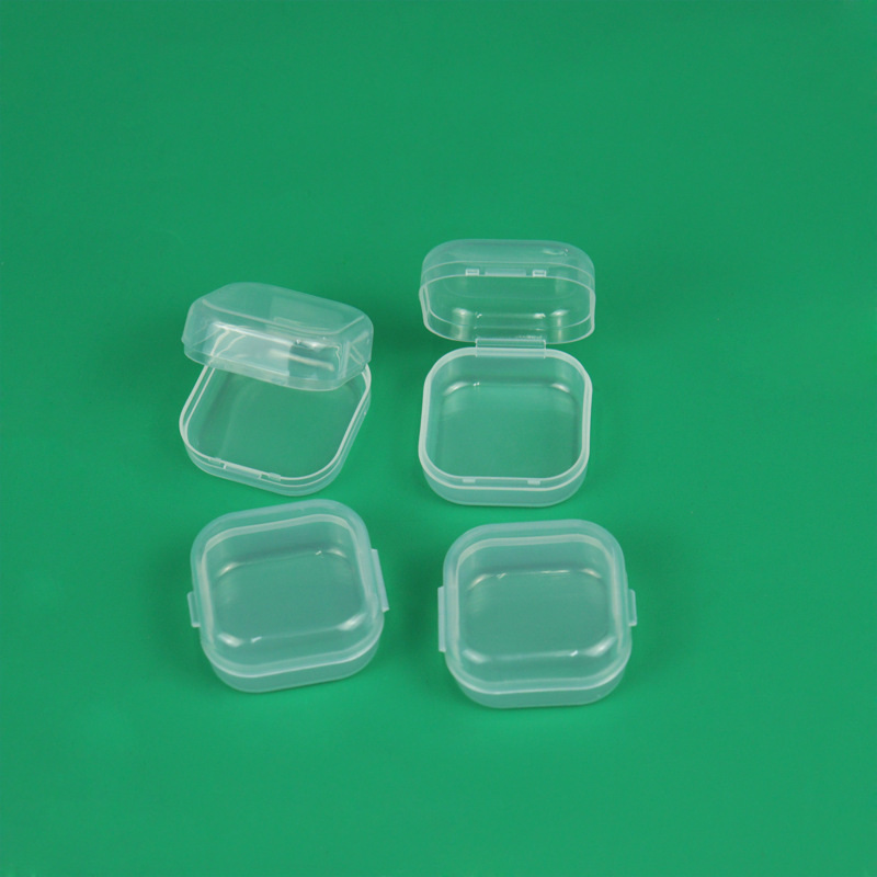 Factory Direct Sales Plastic Transparent Small Square Box Jewelry Box Earplugs Small Box Jewelry Mini Earring Box Storage Box