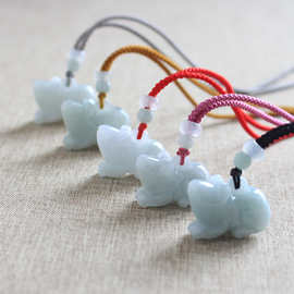 批发缅甸翡翠生肖老鼠吊坠 冰糯种十二生肖本命年翡翠鼠挂件