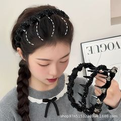 新款2025巴黎王妃路易斯气质带齿防滑高颅发卡洗脸头箍韩式发箍