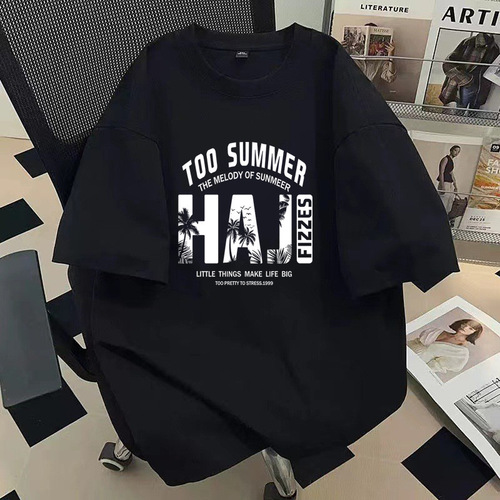 High-end trend men's wear printed cross-border t-shirt 2026 summer Korean style new casual short-sleeved fashion brand clothes for men