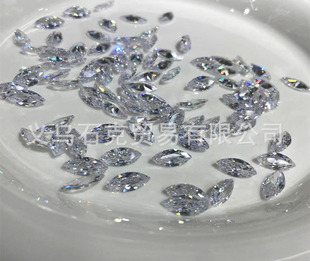 Horse Eye White Zircon Pointed Bottom Artificial Gem Handmade DIY Cubic Zirconia Nail Accessories Wholesale