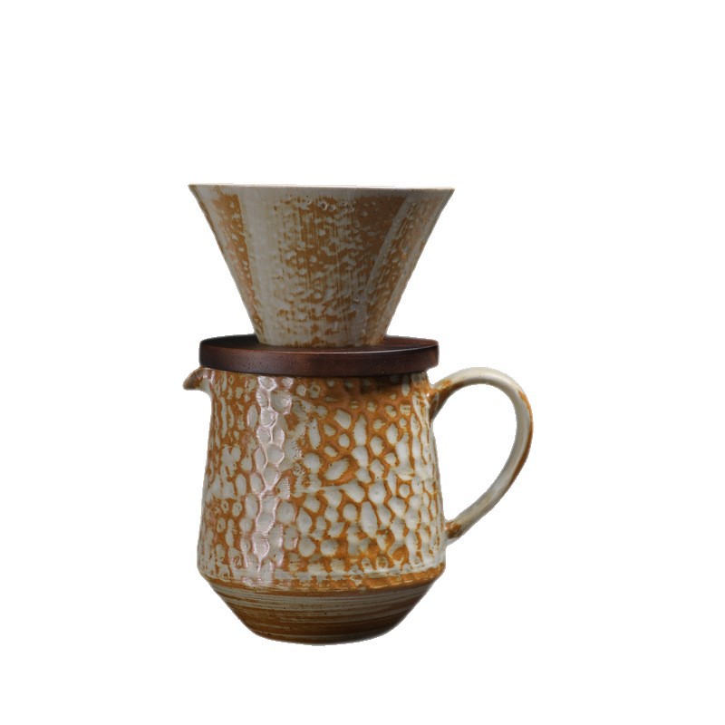 Ceramic Pot Top Quality Set, Vintage Filter, Hand-Brewed Coffee Supply, Sharing Pot, V60 Funnel_voghion.com