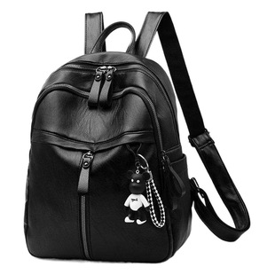 Korean Style Fashionable pu Backpack Casual Large Capacity Outdoor Travel Bag Academic Style Travel Bag Mommy