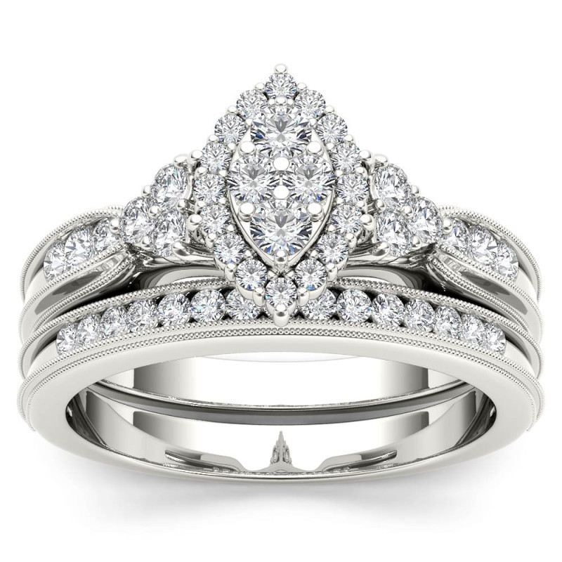 Stackable Plain Band And Tiny Cubic Zirconia Ring Set In Minimalist European Style. Perfect For Work, Daily And Casual Wear. Hypoallergenic And Tarnis_voghion.com
