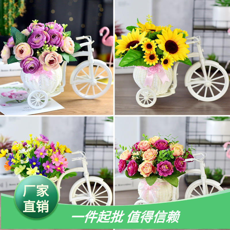 EssenceFlower fake flowers decorative potted living room TV cabinet…