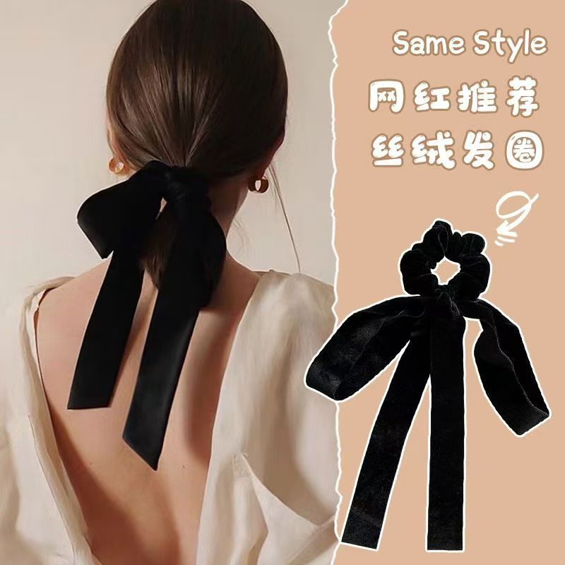 활 넥타이 헤드웨어 여성용 여름 헤어 타이 리본 헤어 밴드 리본 헤어 로프 헤어 액세서리 실크 스카프 헤어 로프 여성용 헤어 로프