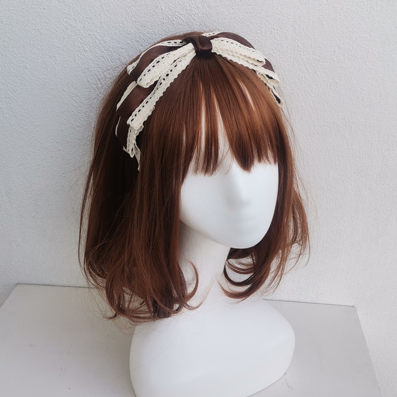 三折棉花边棕色