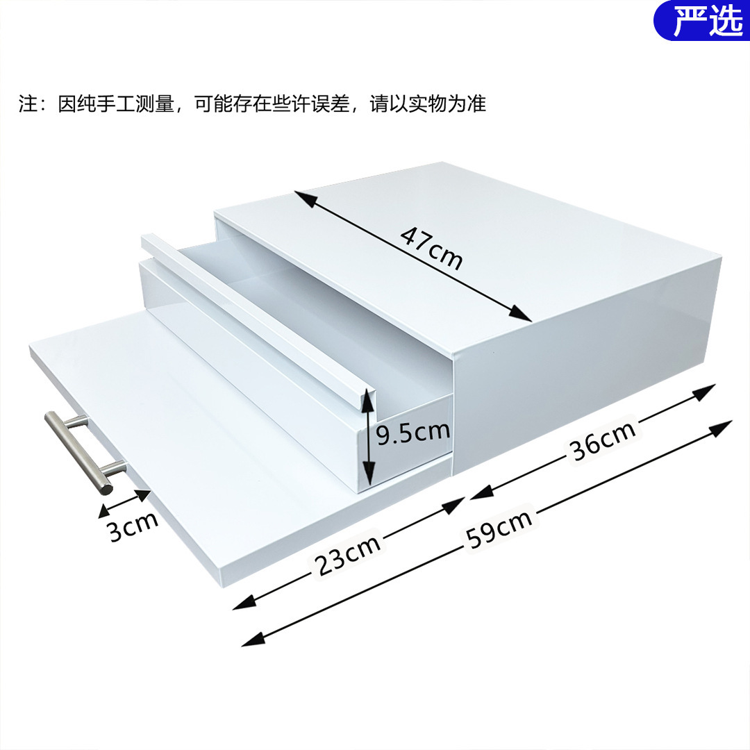 (2단서랍+인출식판) 전자레인지 조리대 인출식선반 [화이트]