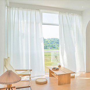 Yarn Light Luxury Scratch-resistant Light Transparent Curtain Simple Modern Living Room Bedroom Balcony White Yarn Curtain Factory Wholesale