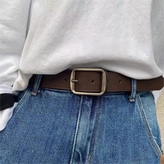 シンプルで高級感のある女性用ベルト、韓国風の新しい万能ジーンズ装飾ベルト、男子学生用ベルト、マットシルバー