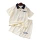 Children's Waffler Short-sleeved Polo Shirt suit Boys and Girls Korean Casual Children's Wear New Children's Short-sleeved suit