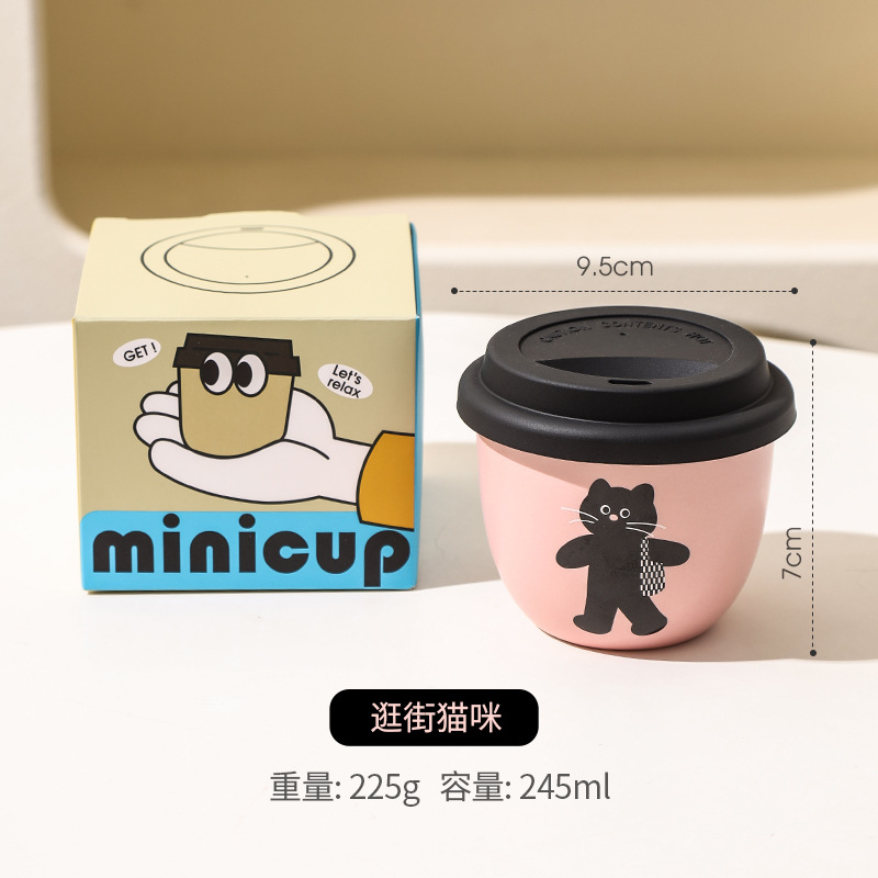 Taza de café con tapa de oficina pequeña taza doméstica de cerámica ins taza casual para dar a las chicas tazas lindas