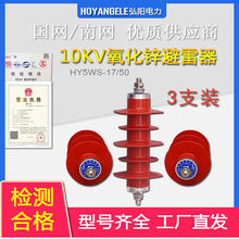 【三只裝】高壓10kv氧化鋅避雷器HY5Ws-17/50雷器 室內戶外線路