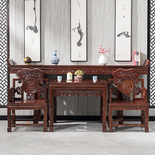 Chinese solid wood Ganoderma nave six-piece set of purple gold sandalwood table four-piece set of antique table table factory direct supply