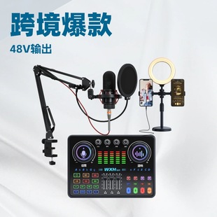Mobile Phone Sound Card All-In-One Live Broadcast Stand Set Computer Microphone Recording Complete Set with Sound Card