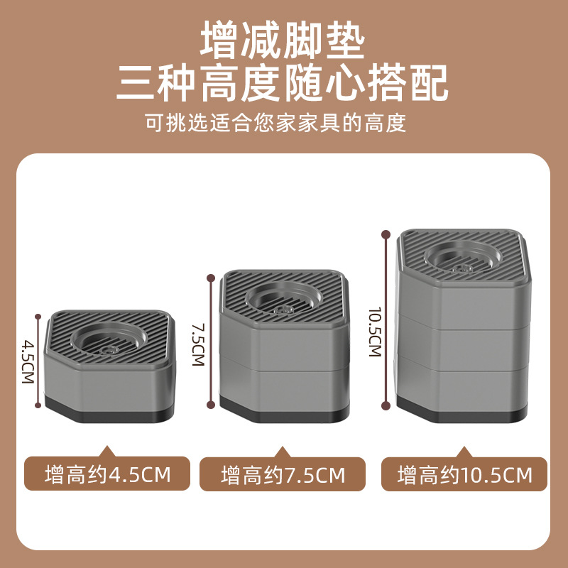Washing machine base frame, anti-vibration, non-slip feet