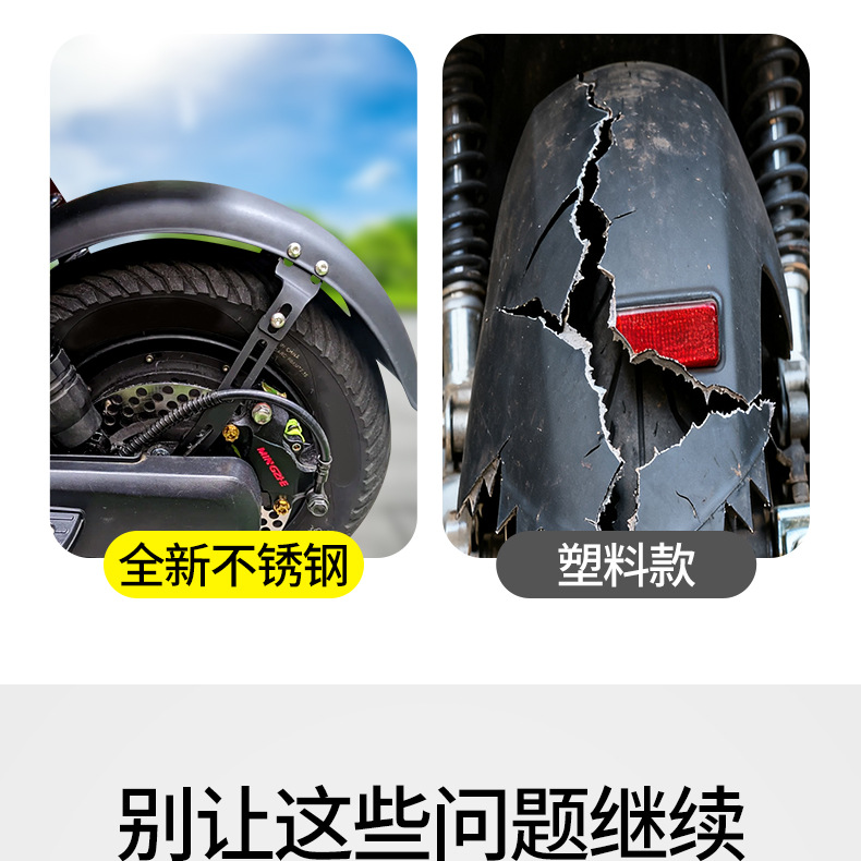 Thickened Stainless Steel Rear Wheel Mudguard for Electric Vehicles Suitable for Niu Uqi/Uqi+/U+B Widened and Enlarged Mudguard