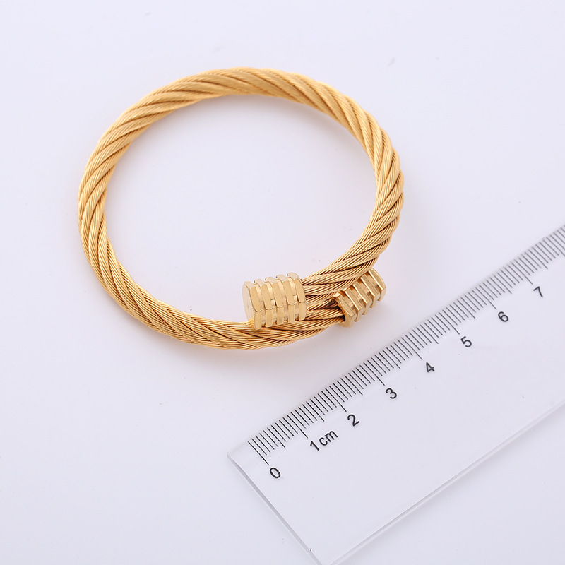 Fashion Solid Color Stainless Steel Plating Bangle 1 Piece