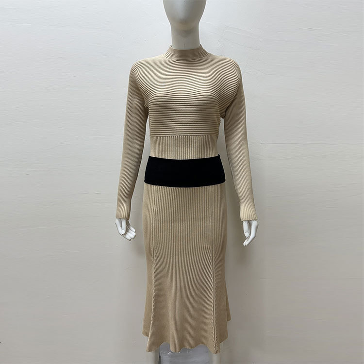 Fashionable elegant long-sleeve with a round collar