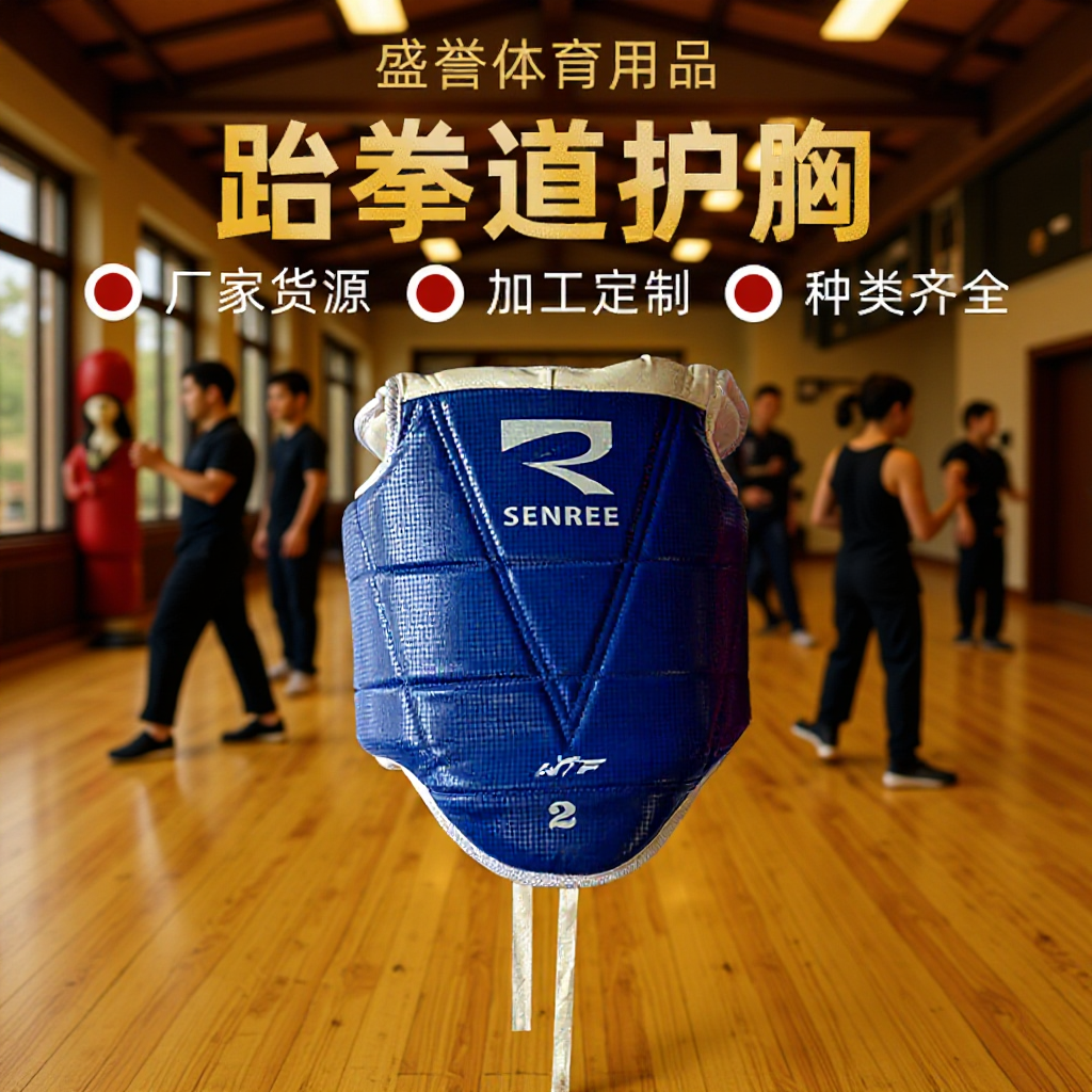 批发跆拳道护具双面穿青少年散打运动珍珠纹护胸器械武术防身护甲