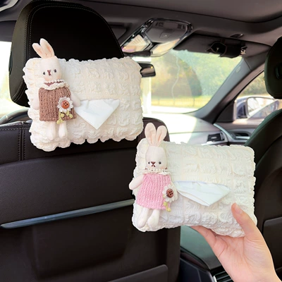 Car tissue box/set, Box, Cute Sweater-Style Rabbit Design