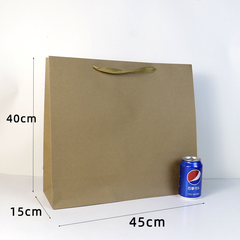 Bolsa de papel kraft gruesa empaquetada bolsa de mano cuadrada al por mayor ropa de gran tamaño bolsa de compras de mano bolsa de regalo de mano