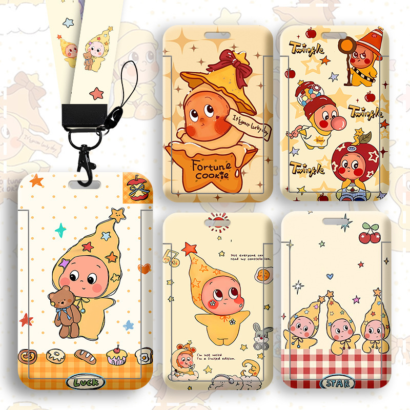 Cartoon school pick-up card, star-shaped ID card holder, work badge lanyard, bus card, subway water card, name tag ID card holder Cartoon school pick-up card, star-shaped ID card holder, work badge lanyard, bus card, subway water card, name tag ID card holder