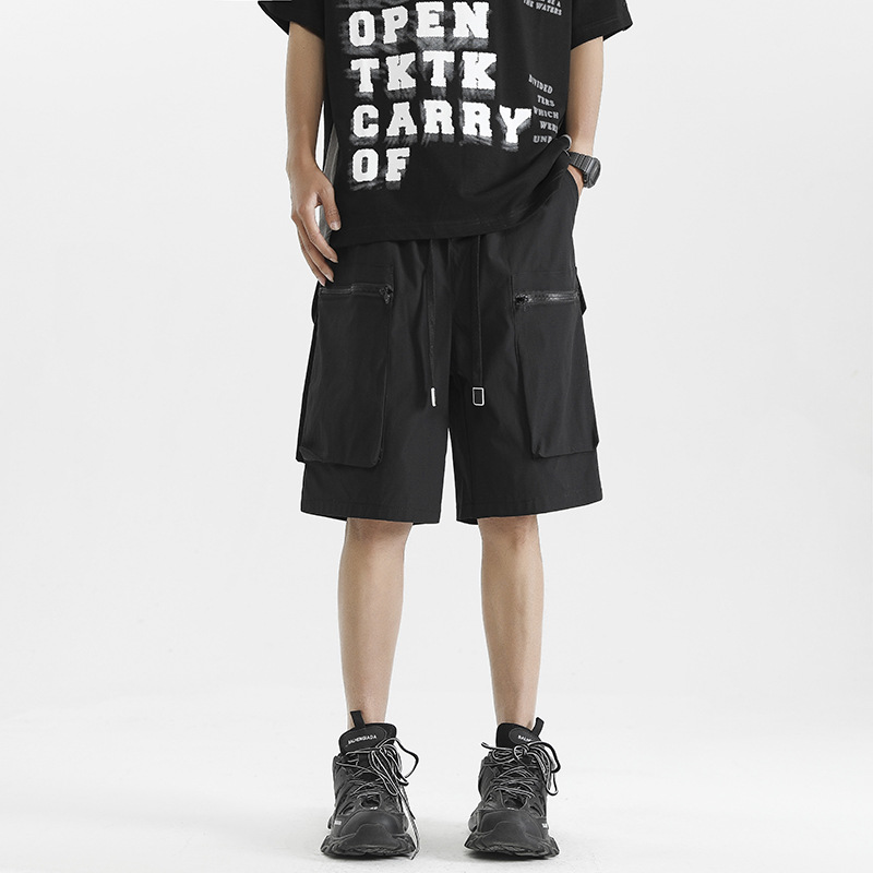 Trendy Brand Cargo Shorts Couple Style Five-Point Shorts Men's Casual Oversized Shorts Outdoor Cargo Shorts Student Multi-Pocket