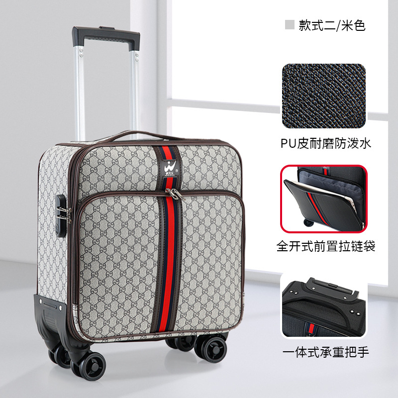 Equipaje de 18 pulgadas Estuche de carretilla de tela Oxford para mujer Estuche de embarque ligero pequeño para hombres Mini Contraseña de tamaño pequeño viaje corto