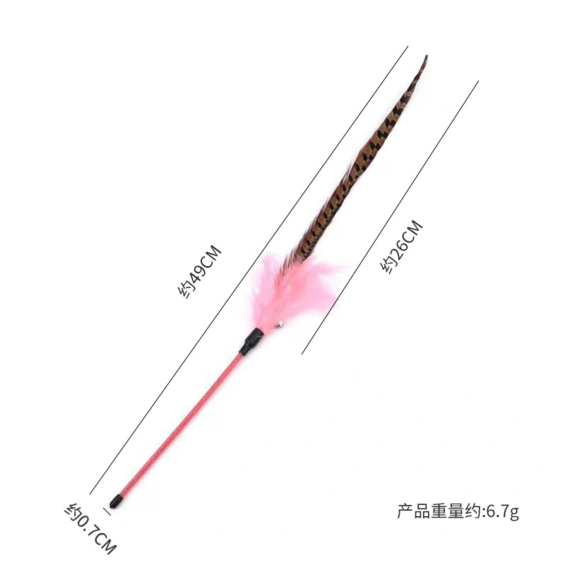 꿩 깃털 고양이 놀리는 막대